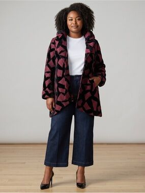 Moonlight by Y&S Wired Ruffle Neck Jacket - Asymmetrical Art to Wear - L